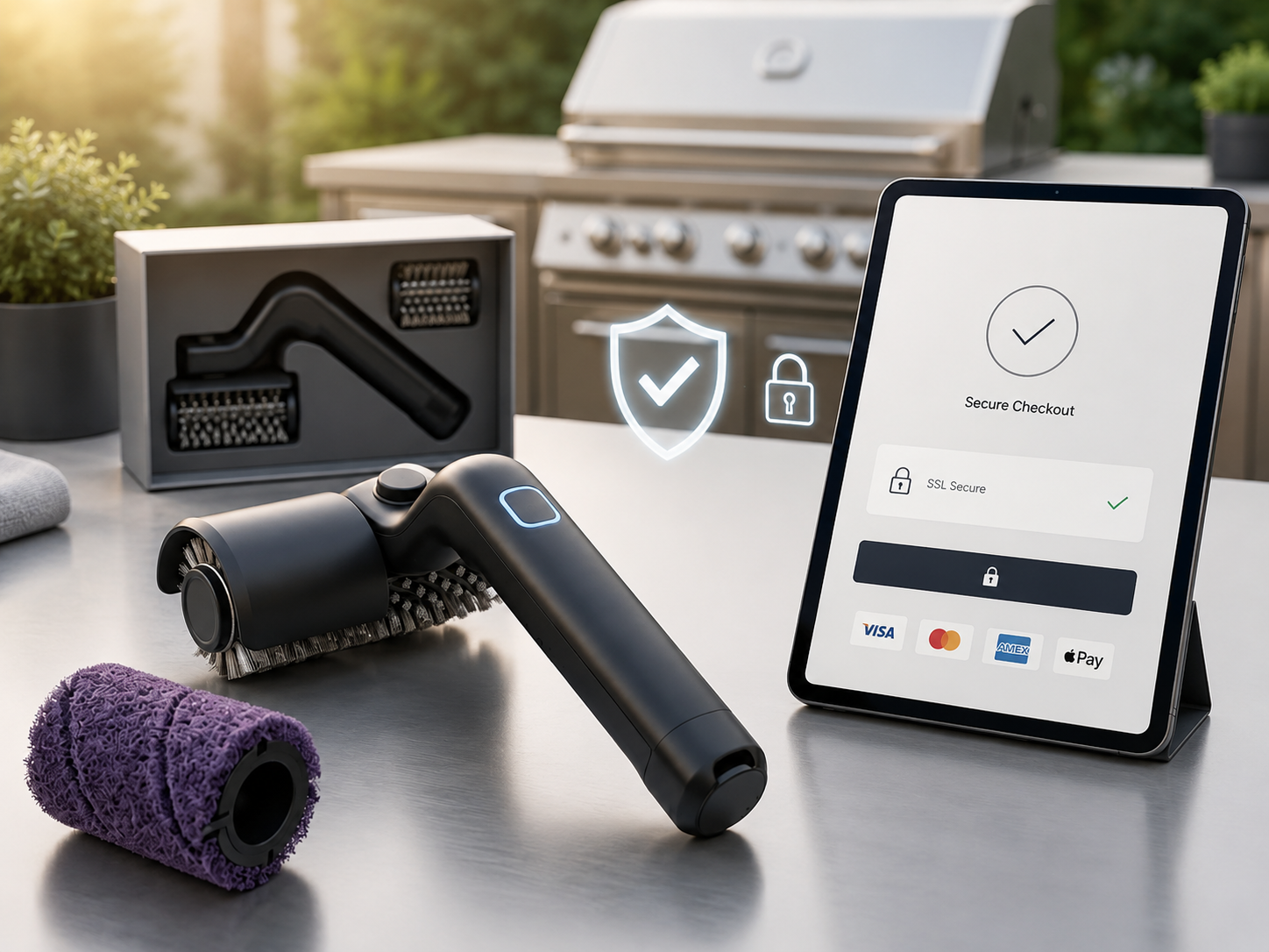 Secure checkout page for GrillWizz electric grill cleaner order